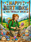 Rockhound Birthday Card w/Woman