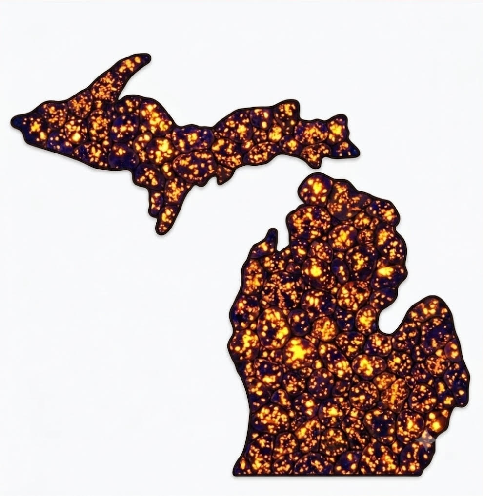 UV Sodalite from Lake Superior sticker "yooperlite"