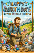 Rockhound Birthday Card w/man