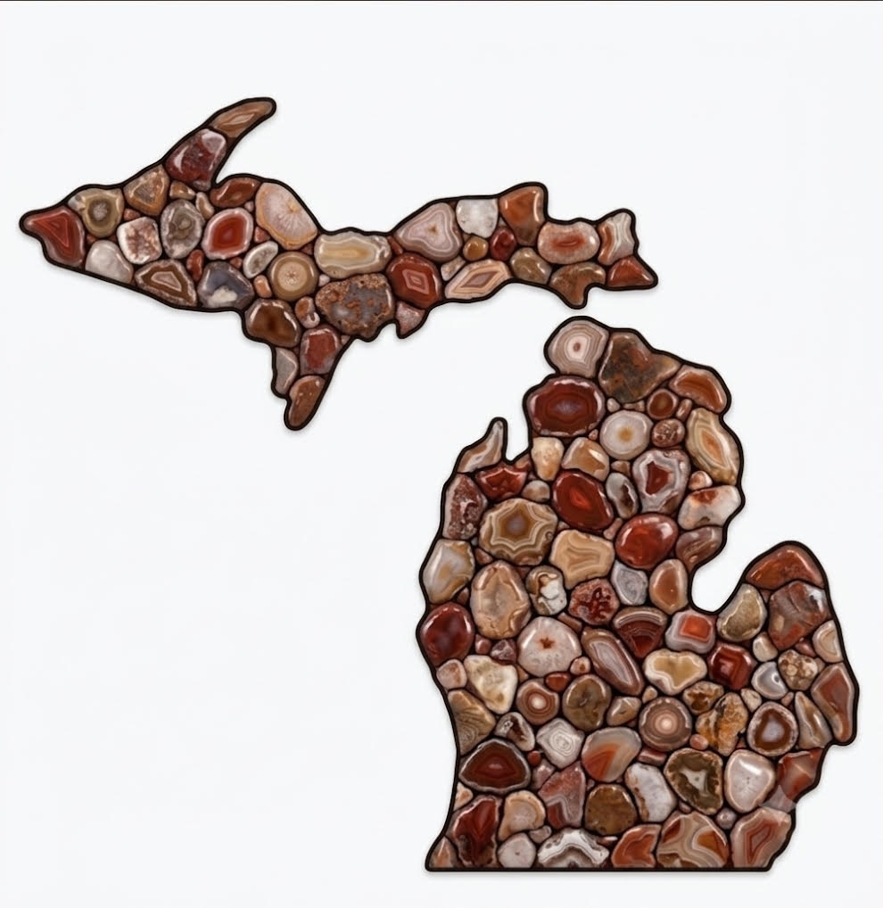 Michigan Sticker full of lsa agates